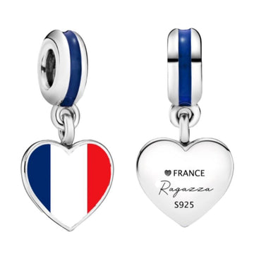 Ragazza Studio National Flag Dangling Charm in 925 Sterling Silver