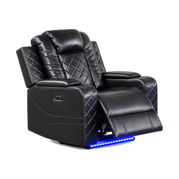 Kingston Power Motion Recliner with LED by Best Home - Black