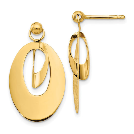 14K Leslie's Women's Reversible Post Drop and Dangle Earrings in 14K Yellow Gold