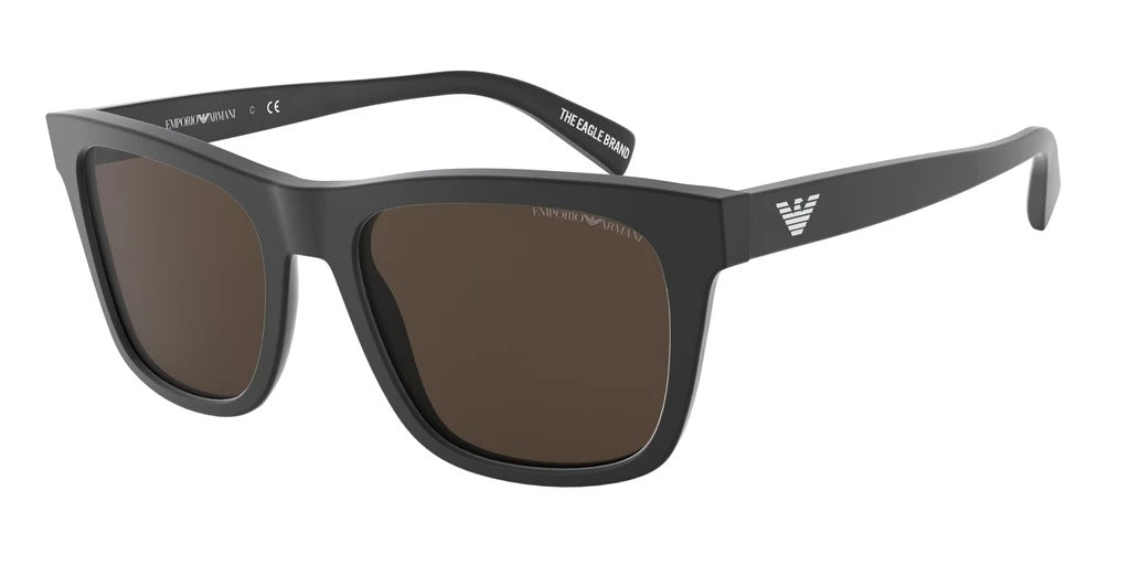 Emporio Armani Matte Black Brown Sunglasses