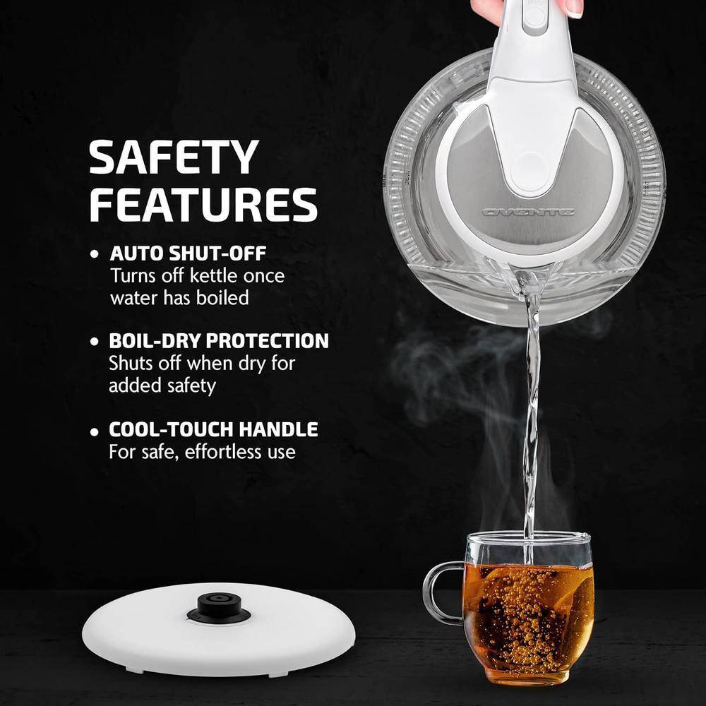 Ovente 1.5L Lighted Electric Kettle with Lid