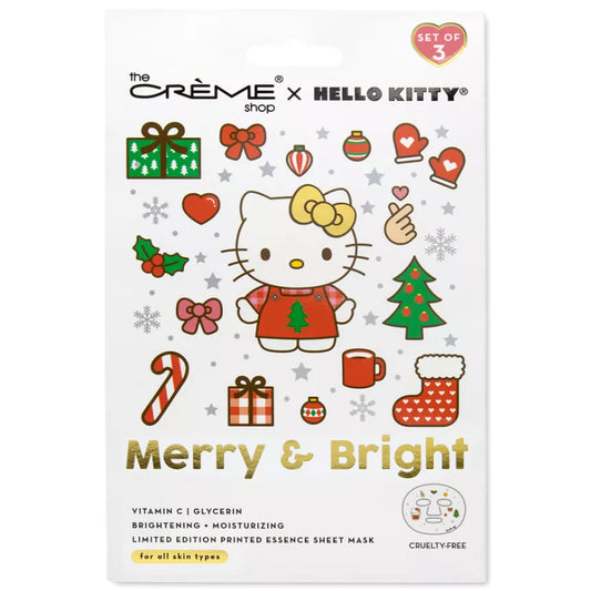 The Creme Shop x Hello Kitty Merry & Bright Printed Essence Sheet Mask (Set of 3)