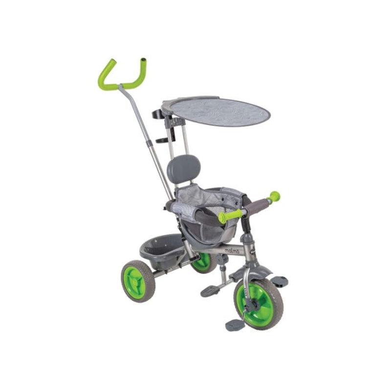 Huffy Malmo 4-in-1 Canopy Tricycle with Push Handle - Green/Gray