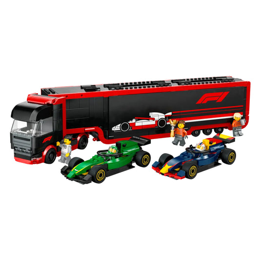 LEGO F1 Truck with RB20 and AMR24 Cars Building Toy Set (1086-Pieces)