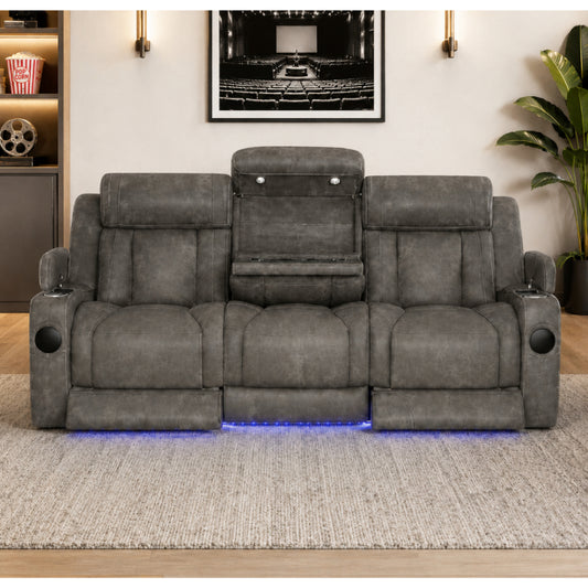 Dubai Power Recliner Sofa by Elements - Gray