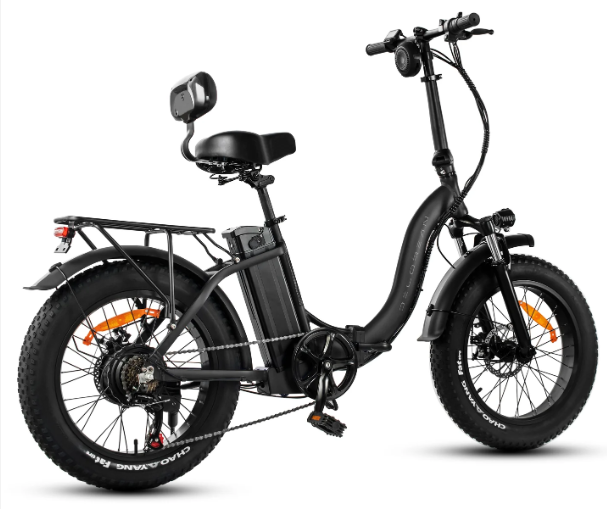 Delorean DM500-Sport Foldable Fat Tire Electric Bike - Black