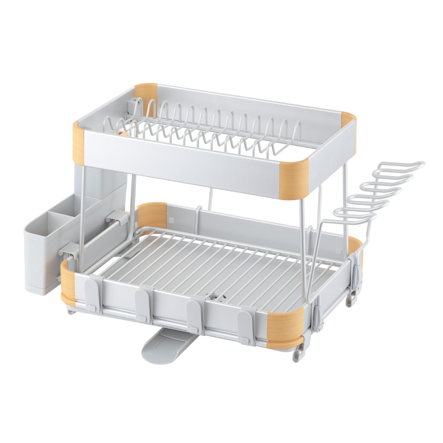 Appliance Basics 037G Aluminum Two-Tier Dish Drying Rack