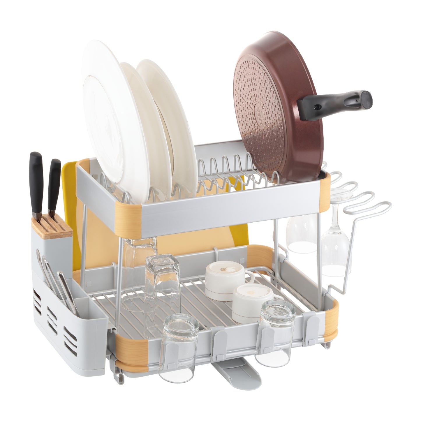 Appliance Basics 037G Aluminum Two-Tier Dish Drying Rack