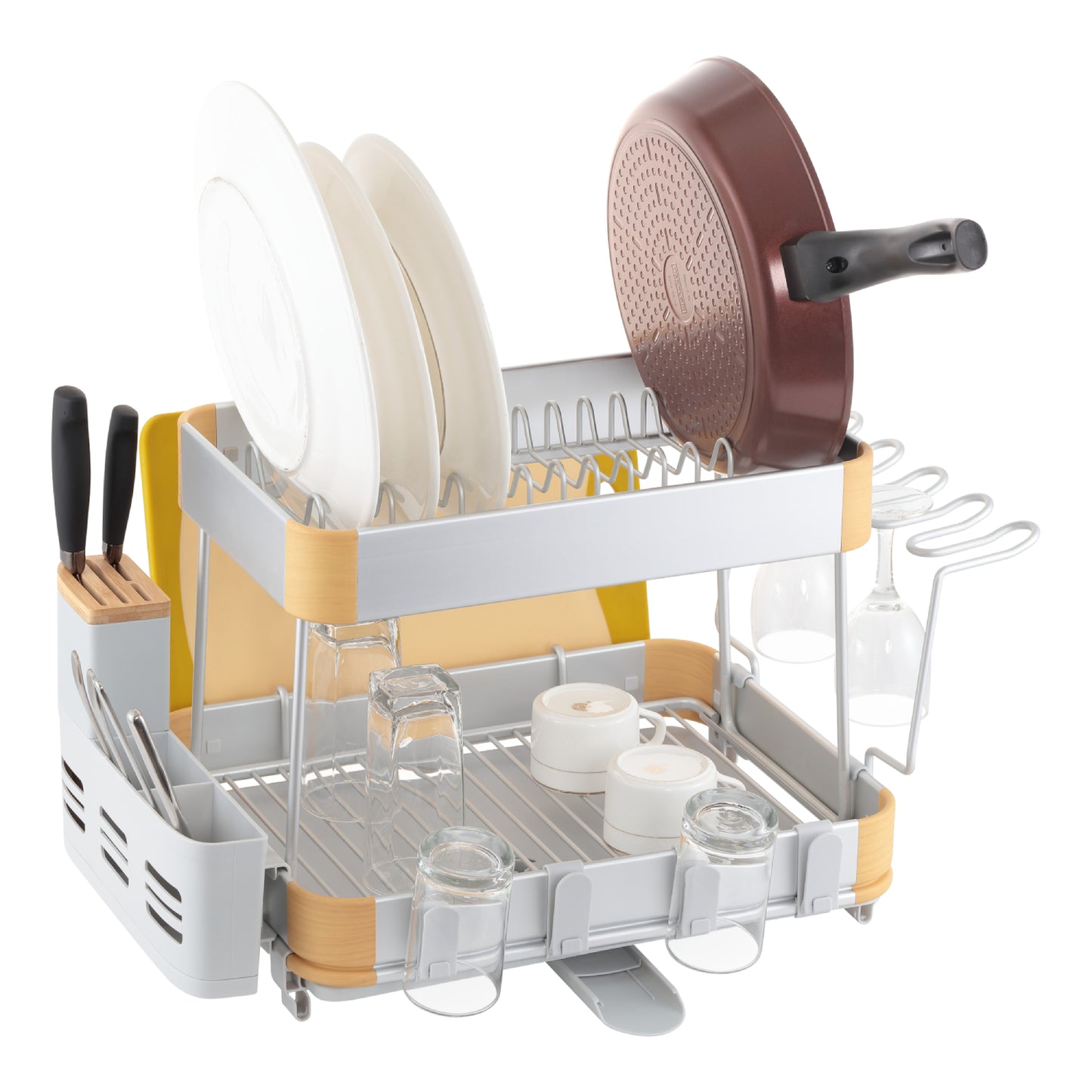 Appliance Basics 037G Aluminum Two-Tier Dish Drying Rack