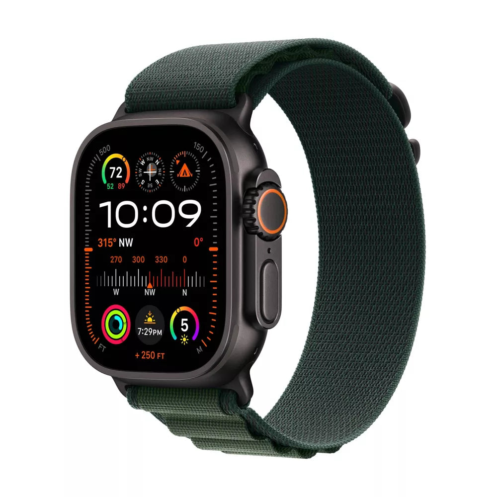 Apple Watch Ultra 2 Unisex 49mm Black Aluminum Case Smartwatch Dark Green Loop - GPS + Cellular