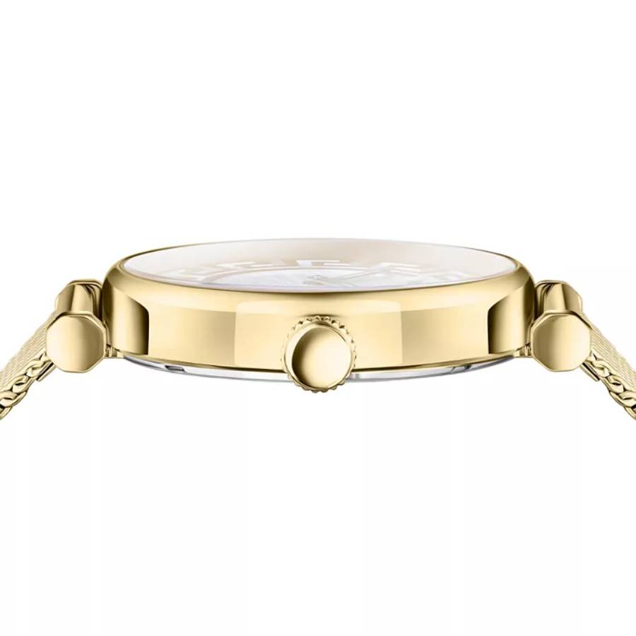 Versace Greca Chic Women's 35mm Gold Bracelet Watch - Silver-Tone Dial