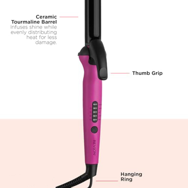 Revlon RVIR1196N1 1" Easy Heat Precision Curling Iron - Pink/Black