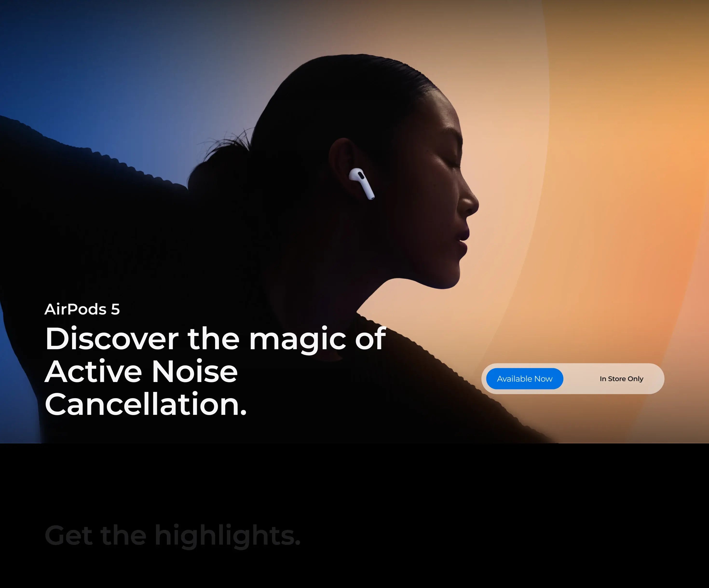 AirPods 5. Discover the magic of Active Noise Cancellation. Available at Curacao.