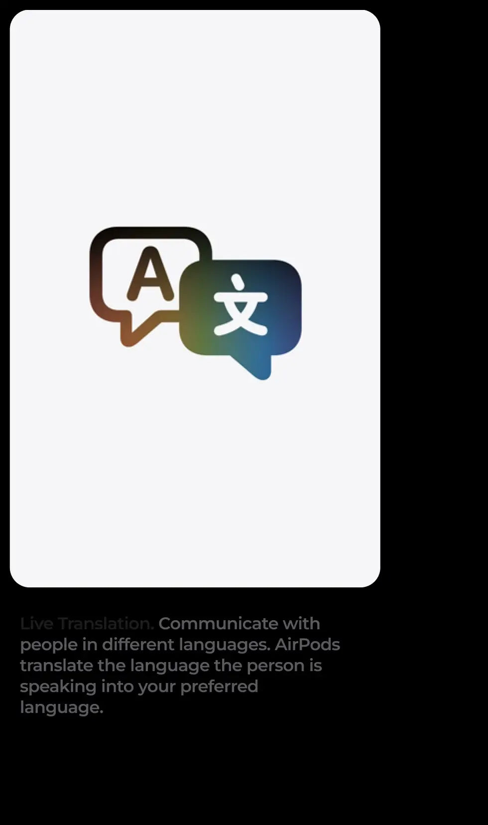 Siri, Live Translation and more — 1