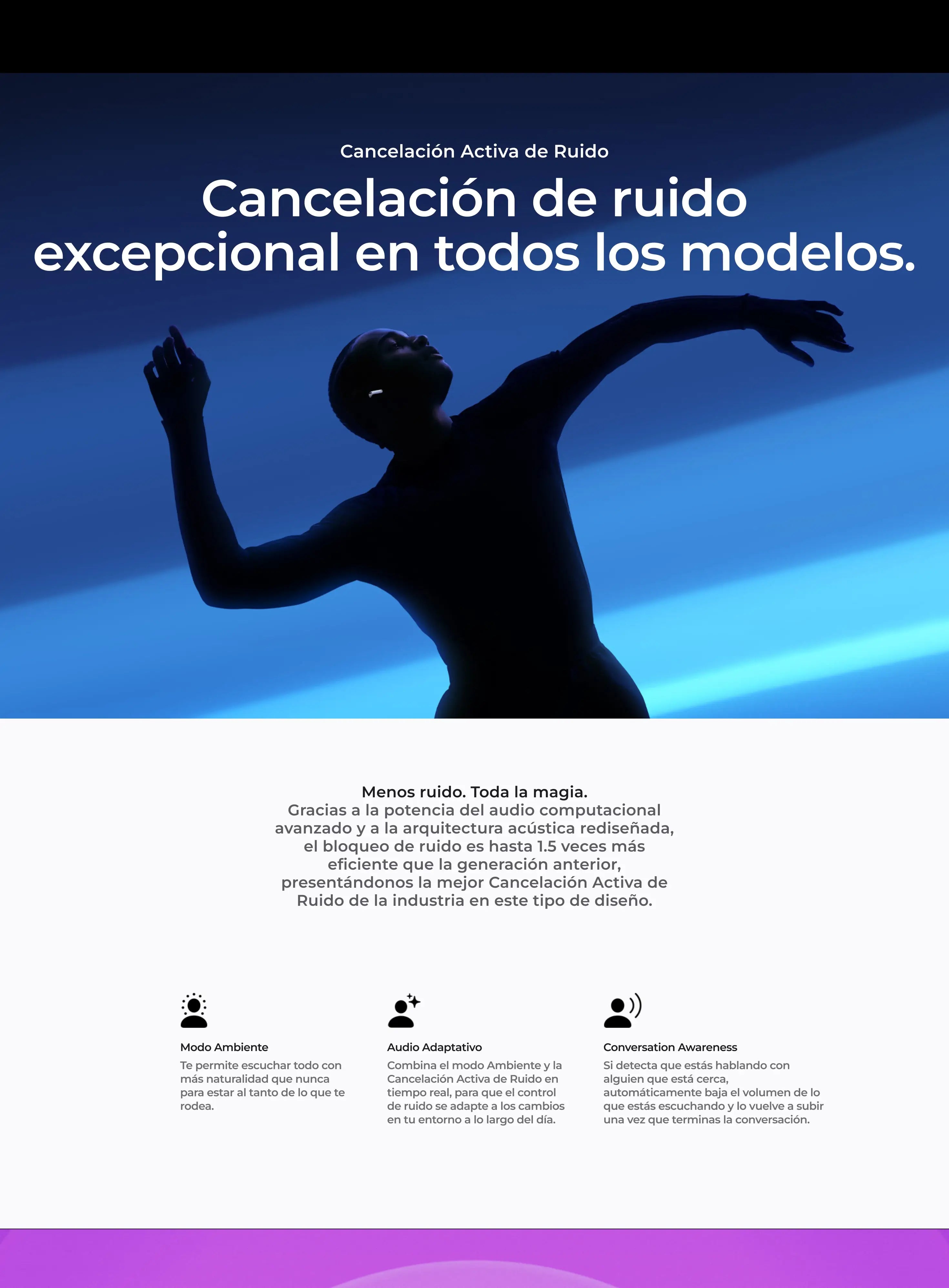 Cancelación de ruido excepcional en todos los modelos