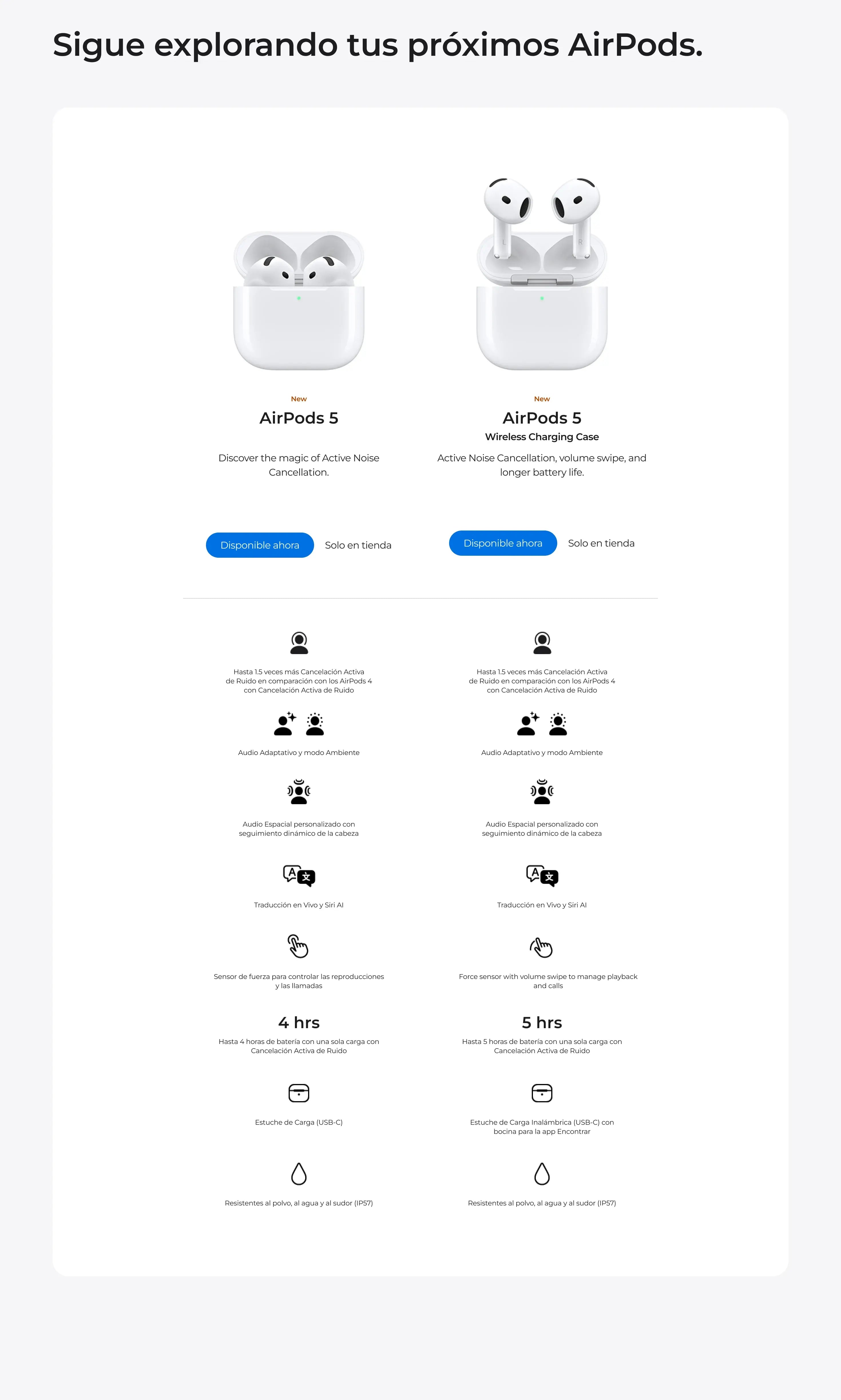 Horas y horas de batería. AirPods en Curacao. Sigue explorando tus próximos AirPods.