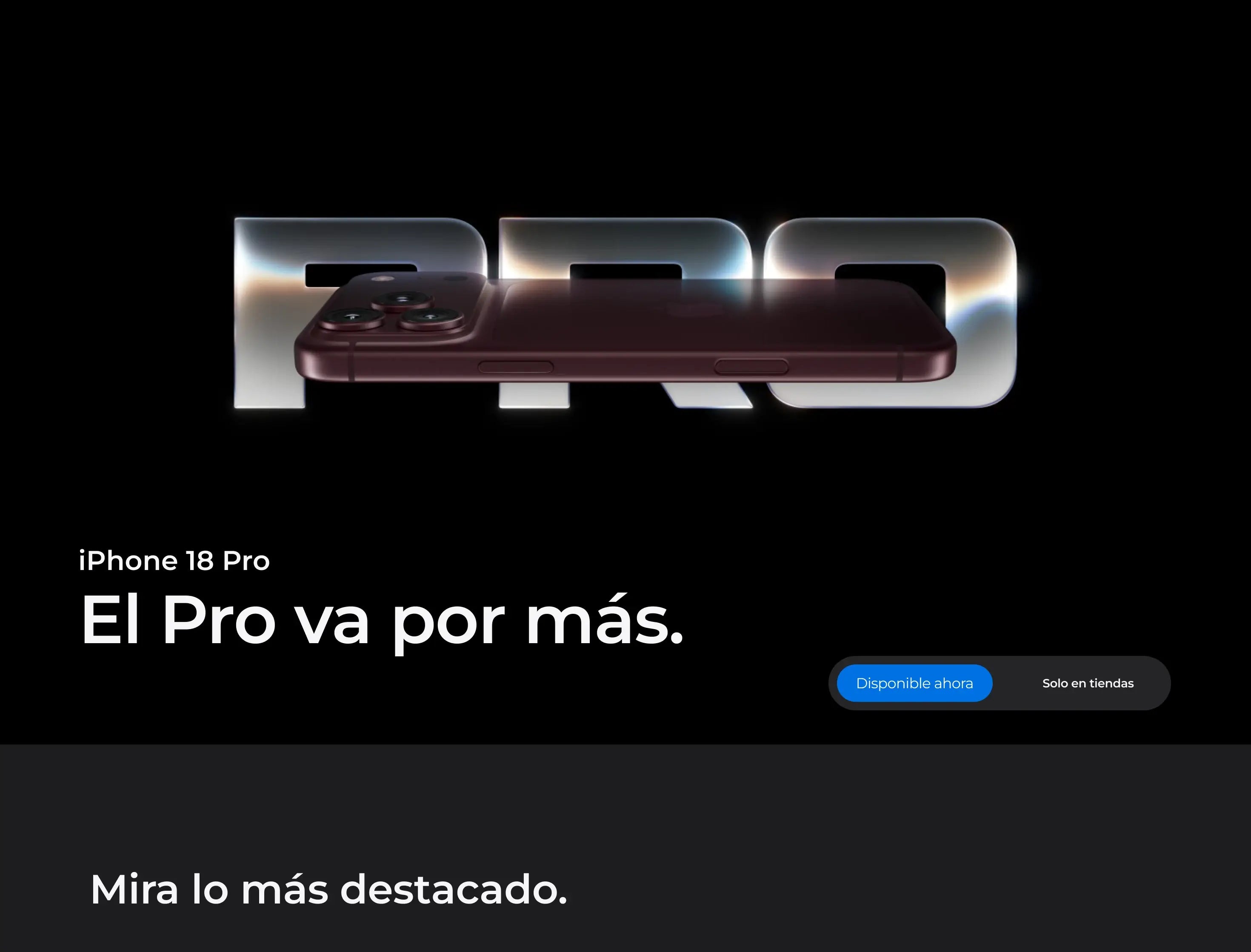 iPhone 18 Pro. Más Pro. Disponible en Curacao.