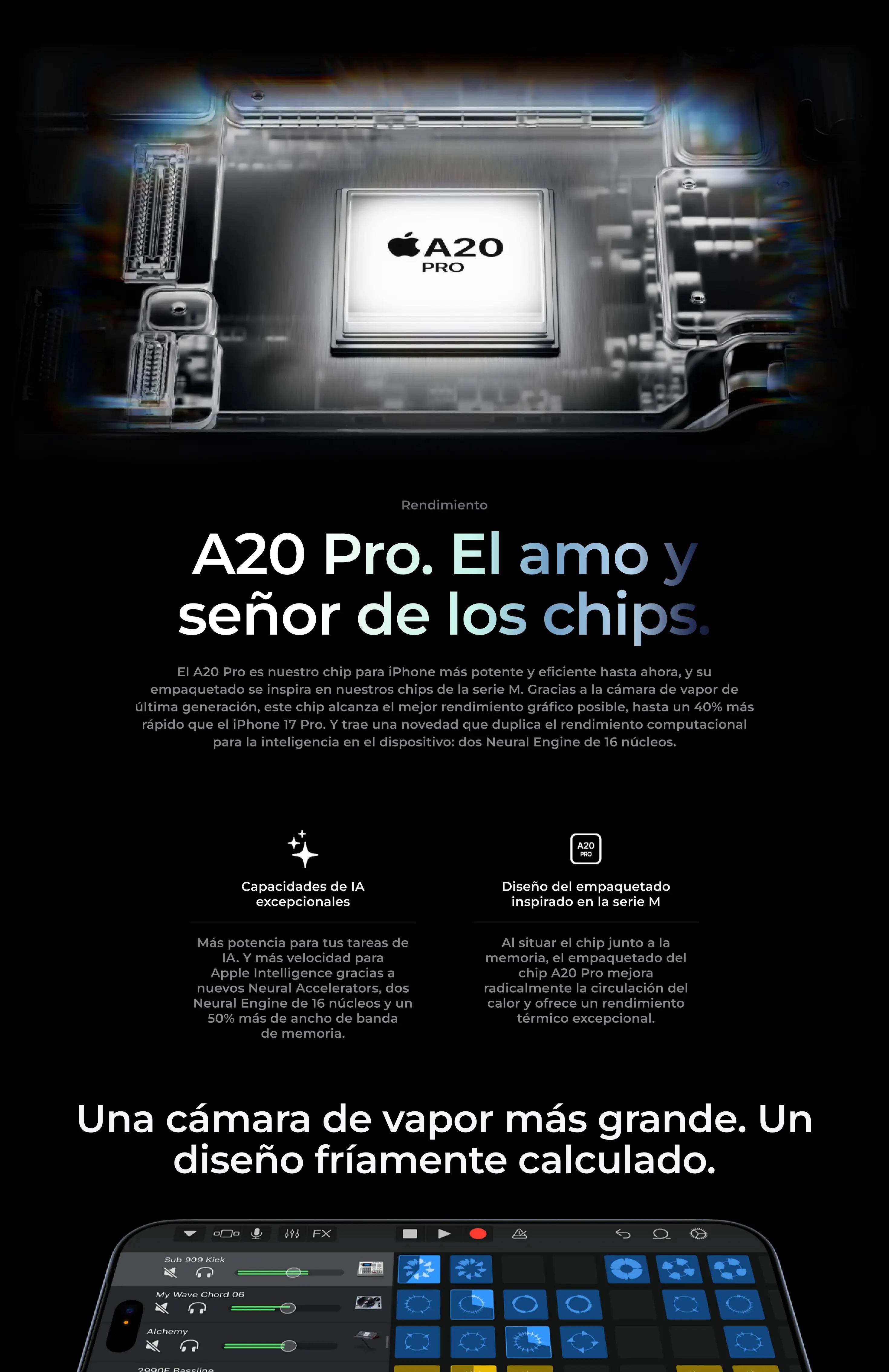 Batería, chip A20 Pro y lo esencial del iPhone