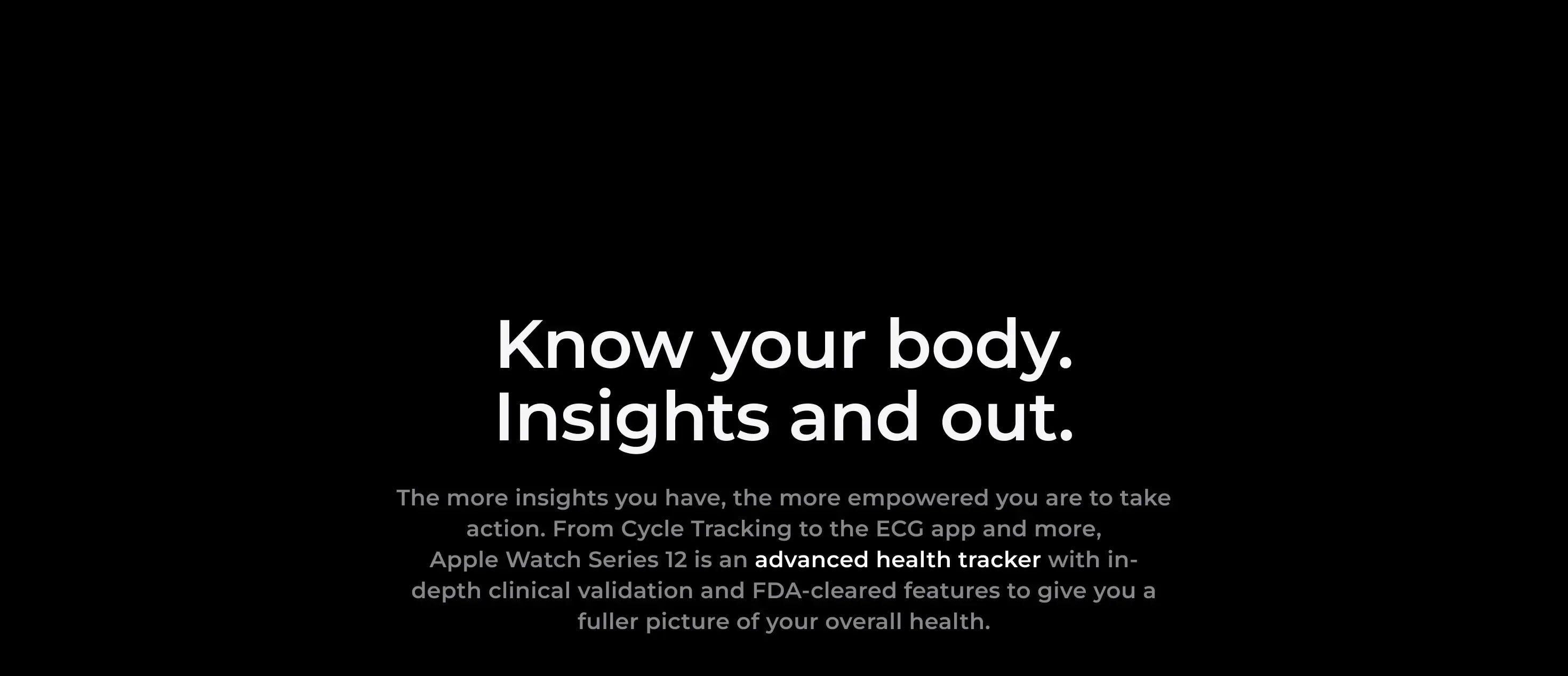 Listen to your body. Health features