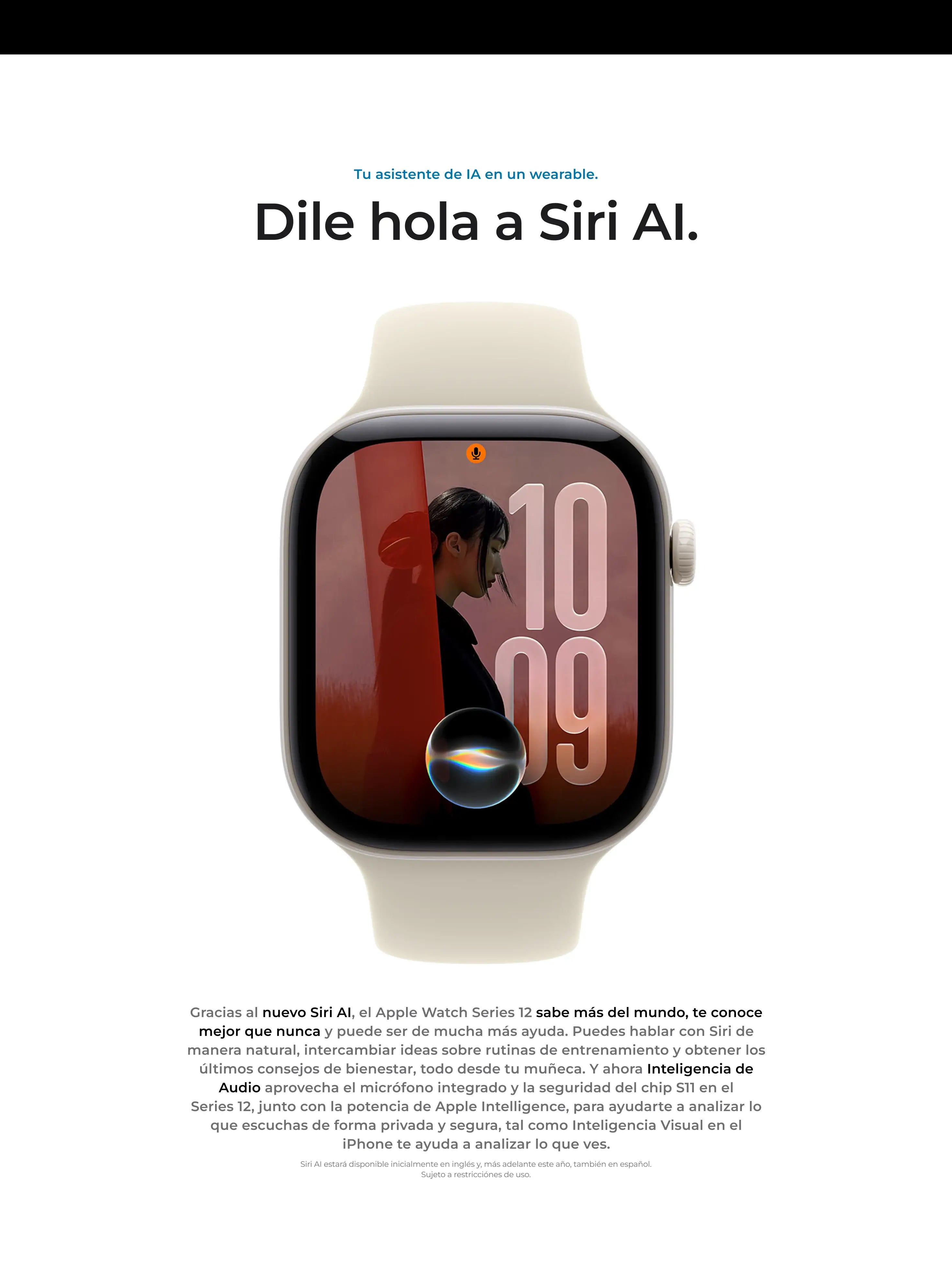 Dile hola a Siri AI en el Apple Watch