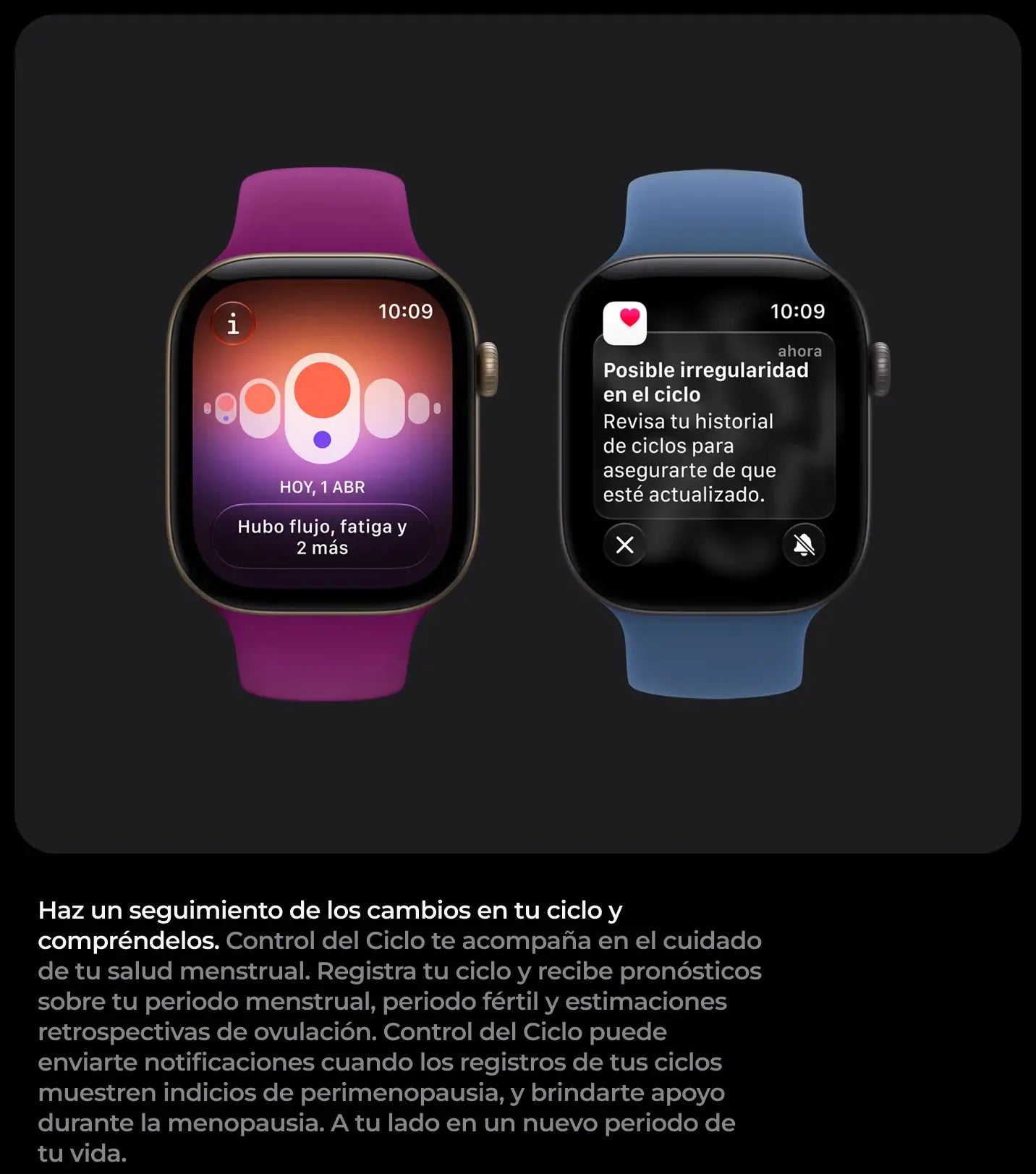 Control del Ciclo, notificaciones de hipertensión y puntuación de sueño — 1