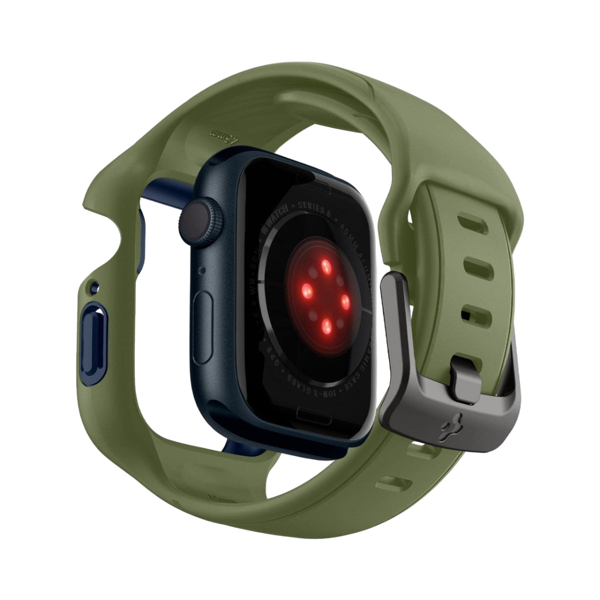 Spigen Liquid Air Pro Case and Band for Apple Watch Series 7 / 8 (45mm) - Moss Green