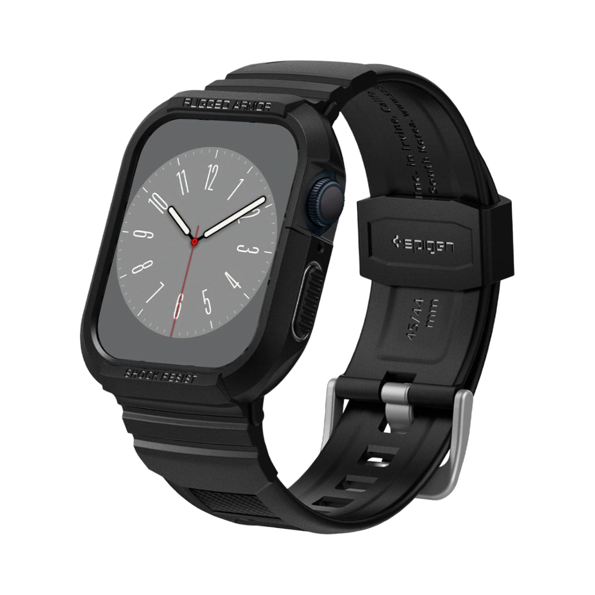 Estuche y correa Spigen Rugged Armor Pro para Apple Watch Series 7/8 (45 mm), color negro