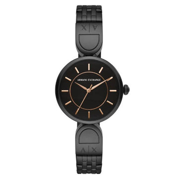 Reloj de pulsera de cuarzo para mujer Armani Exchange Brooke de 32 mm, color negro 