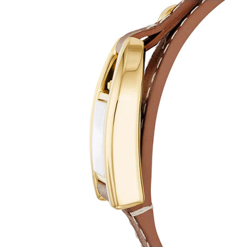 Fossil Harwell  Women's 28mm Brown Strap Watch - White Dial