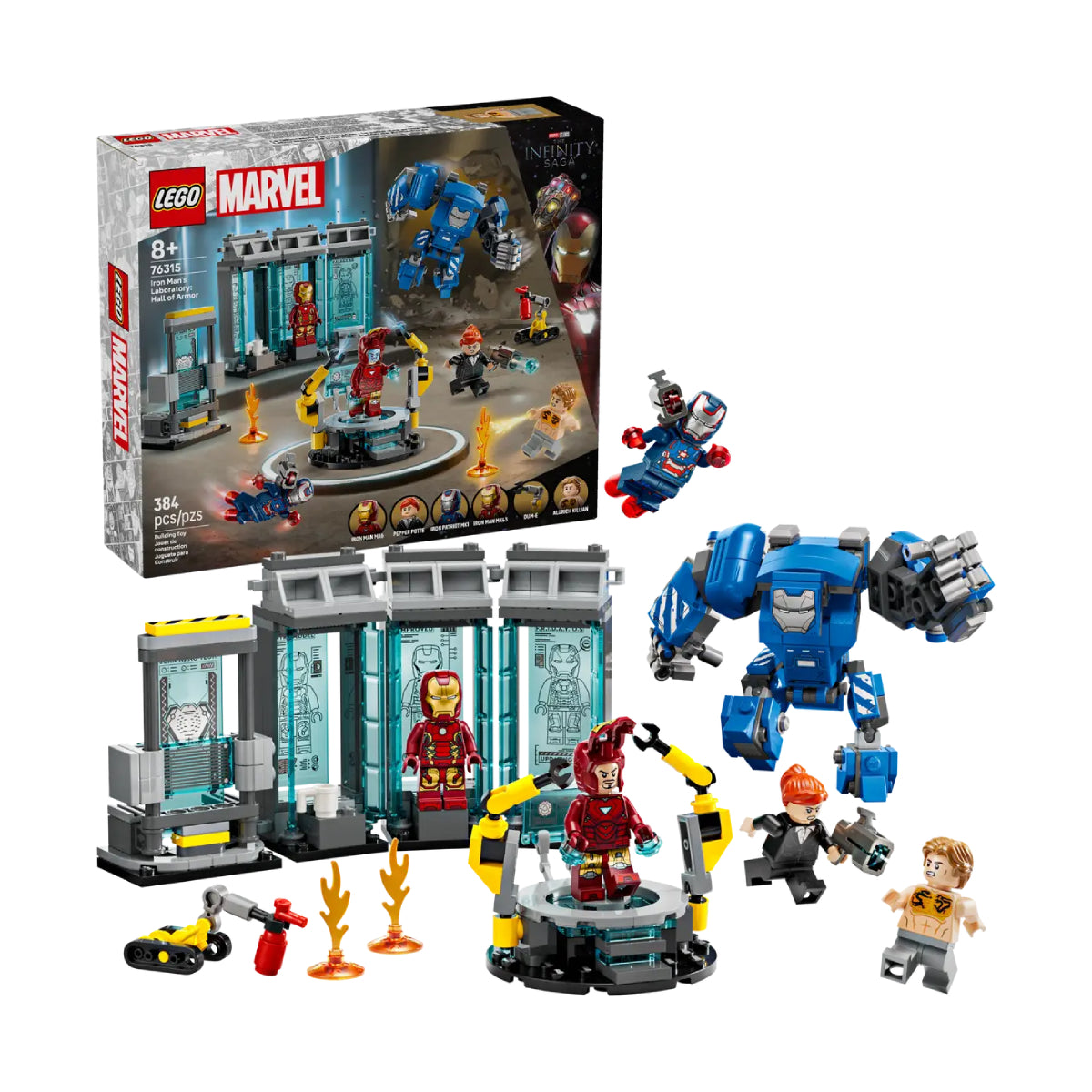 LEGO Marvel Iron Man's Laboratory: Hall of Armor Building Toy Set (384-Pieces)