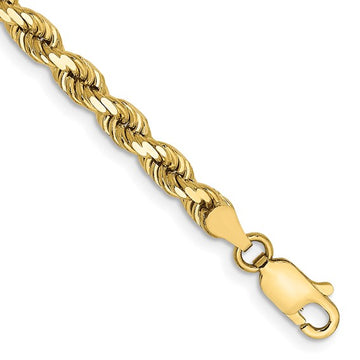 10K 8" Hollow Cashmere Rope Bracelet 4MM