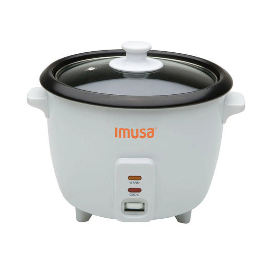 Imusa GAU-00011 3-Cup Non-Stick Cooker with Cooking Pot - White