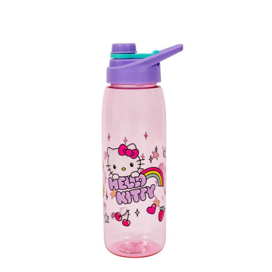 Sanrio Hello Kitty Rainbow Treats and Stars 28 oz Water Bottle with Lid - Multicolor