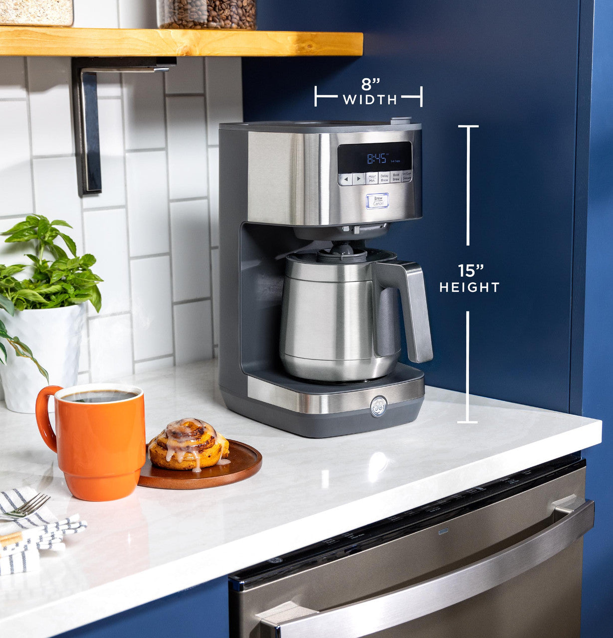 GE 10 Cup Drip Coffee Maker with Single Serve