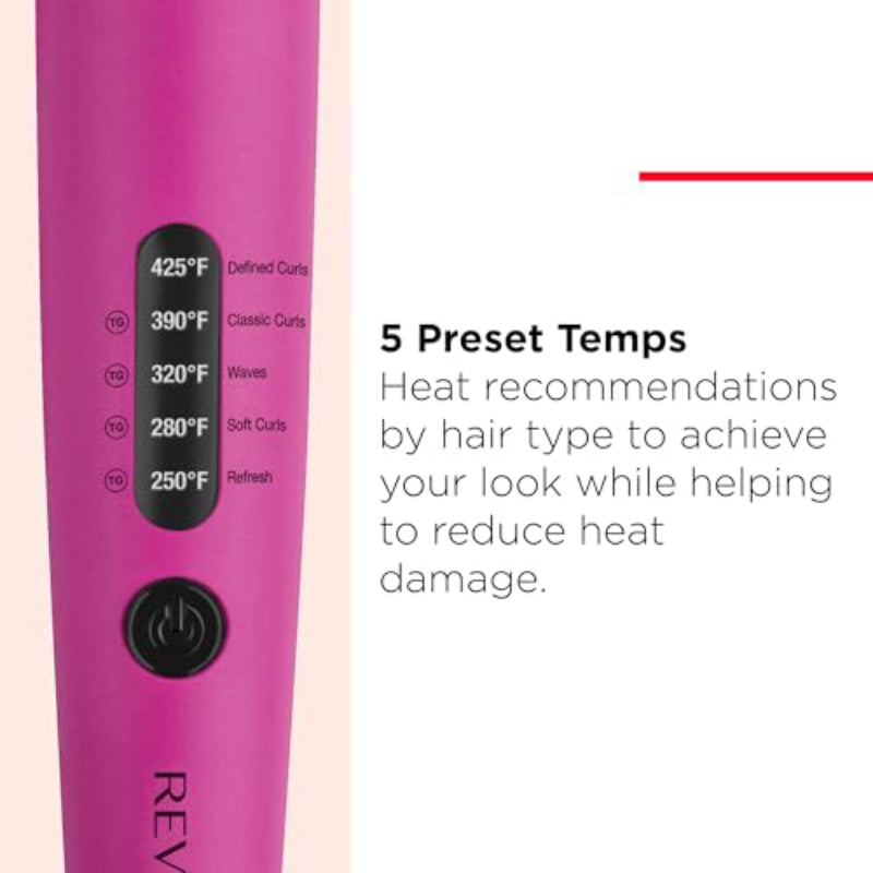 Revlon RVIR1196N1 1" Easy Heat Precision Curling Iron - Pink/Black