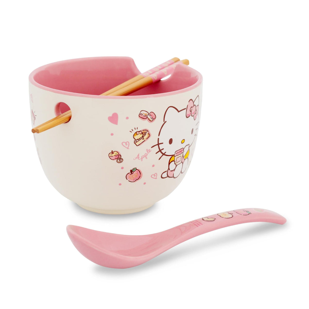 Sanrio Hello Kitty Apples and Cinnamon 20 oz Ramen Bowl and Chopstick Set