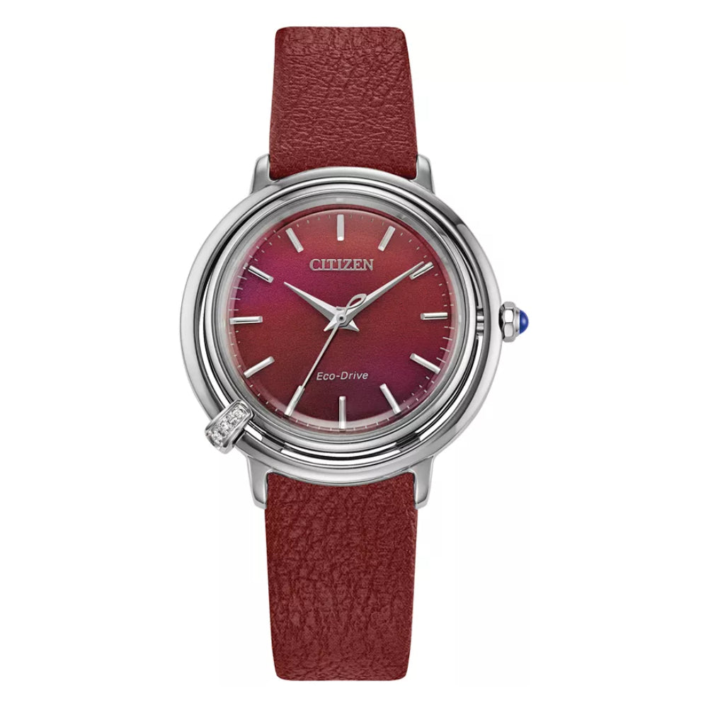 Citizen L Arcly Women's 31.2mm Silver Bracelet Watch with Interchangeable Strap - Red Dial