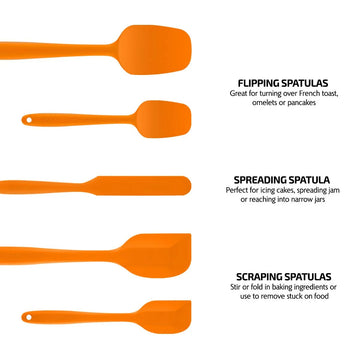 Ovente Non-Stick Spatula Set (5 Pieces) - Orange