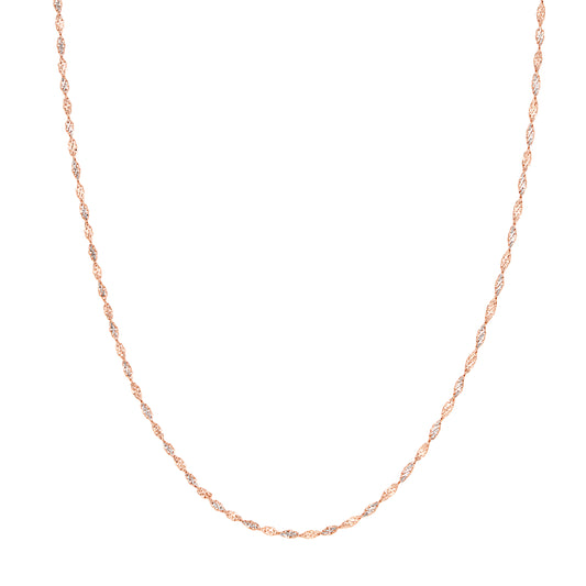 14K White and Pink Gold 20" 2.10mm Dorica Chain