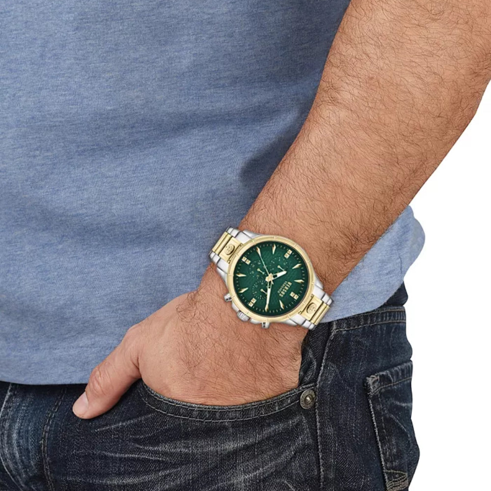 Versus Versace Lion Modern Men's 45mm Two-Tone Bracelet Watch - Green Dial