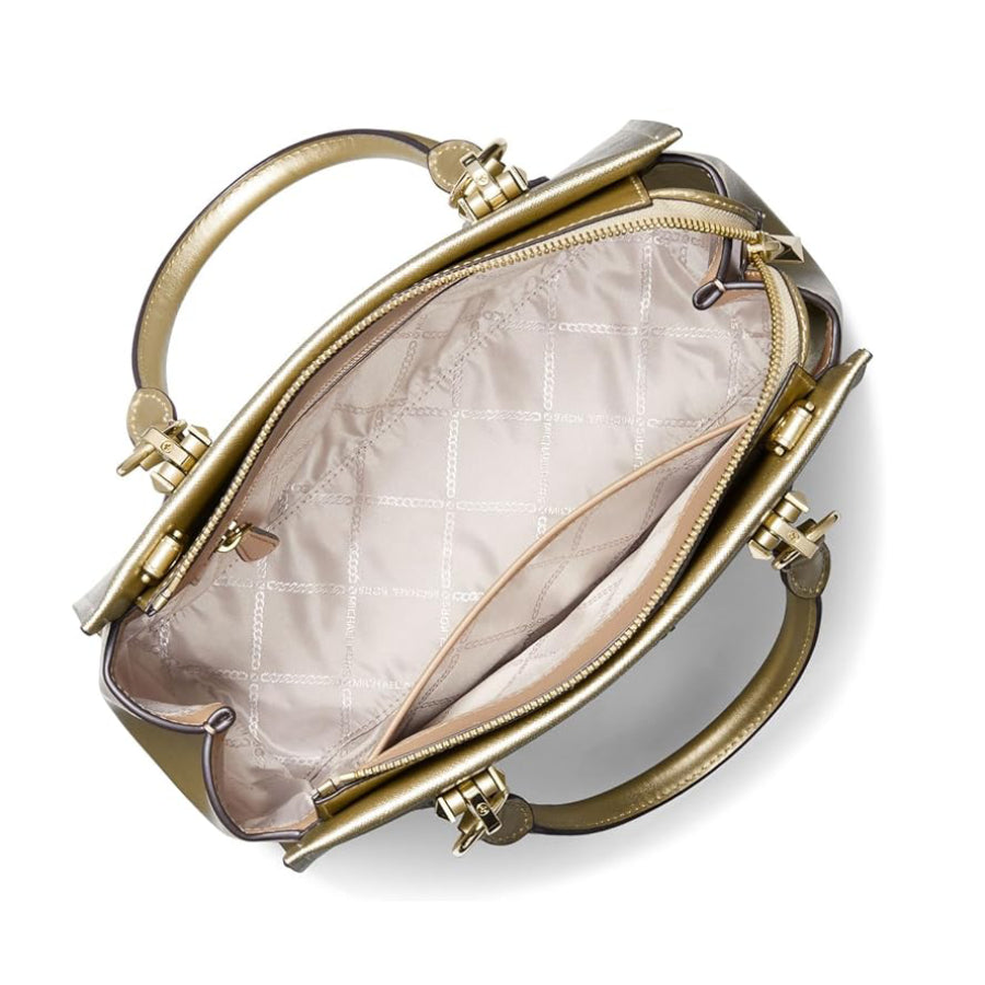 Michael Kors Marilyn Medium Satchel - Pale Gold– Curacao