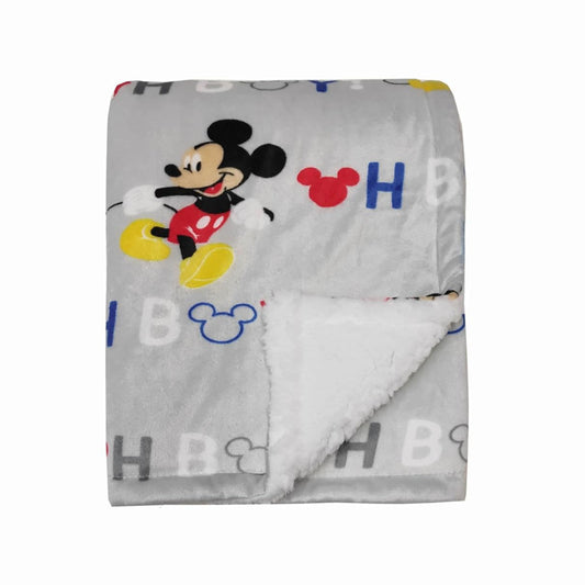 Disney 30" x 40" Mickey Mouse Throw Blanket with Oh Boy Print - Gray