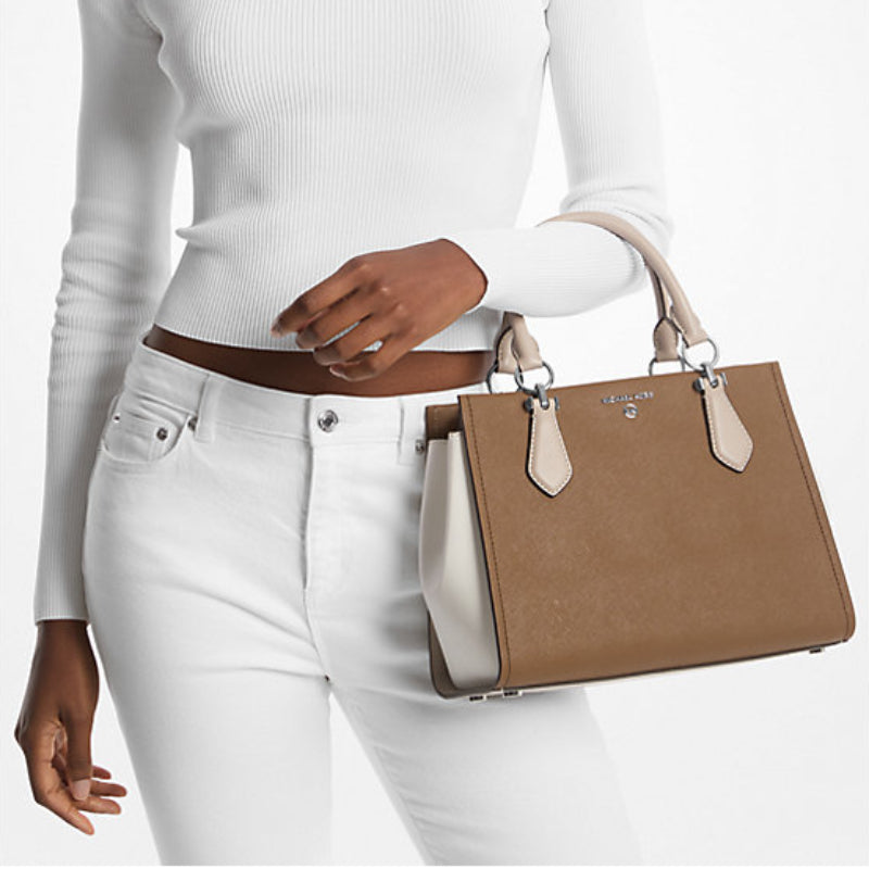 Michael Kors Marilyn Medium Satchel Handbag - Driftwood Multi– Curacao