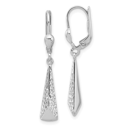 14K Leslie's Women's Diamond-Cut Drop and Dangle Earrings in Rhodium Plating-over 14K White Gold