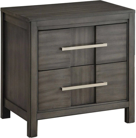 Transitional Solid Wood Nightstand with Two Drawers by Furniture of America