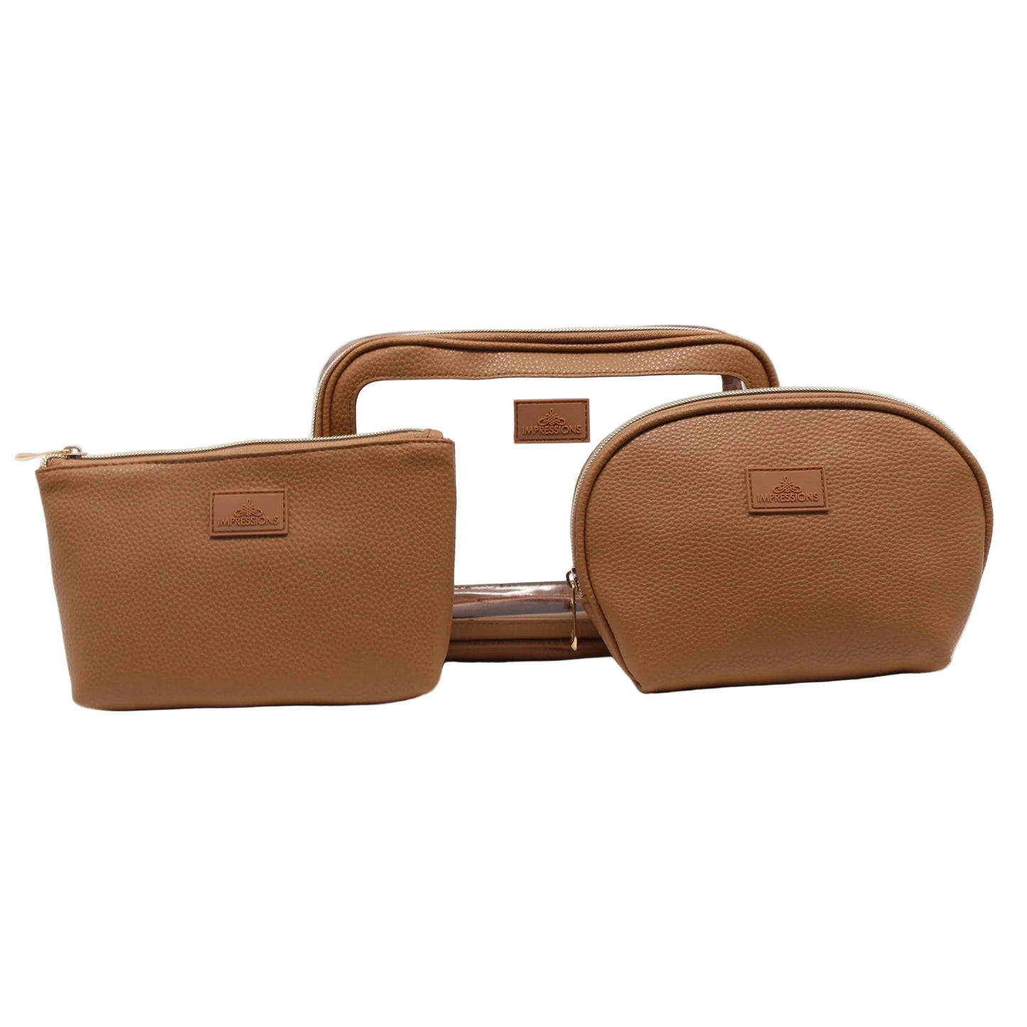 Impressions Vanity Barbados Makeup Bag Set (3-Piece) - Taupe