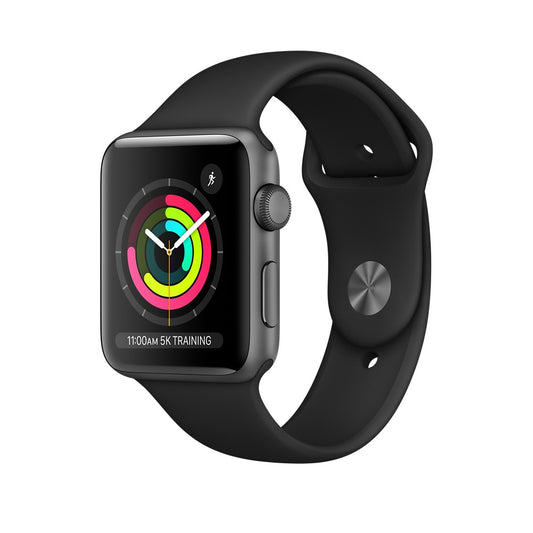 Apple Watch Series 3 GPS 38mm Space Gray Aluminum Case w/ Black Sports Band