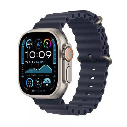 Apple Watch Ultra 2 (GPS+Cellular) 49mm Titanium Case with Navy Ocean Band - Natural