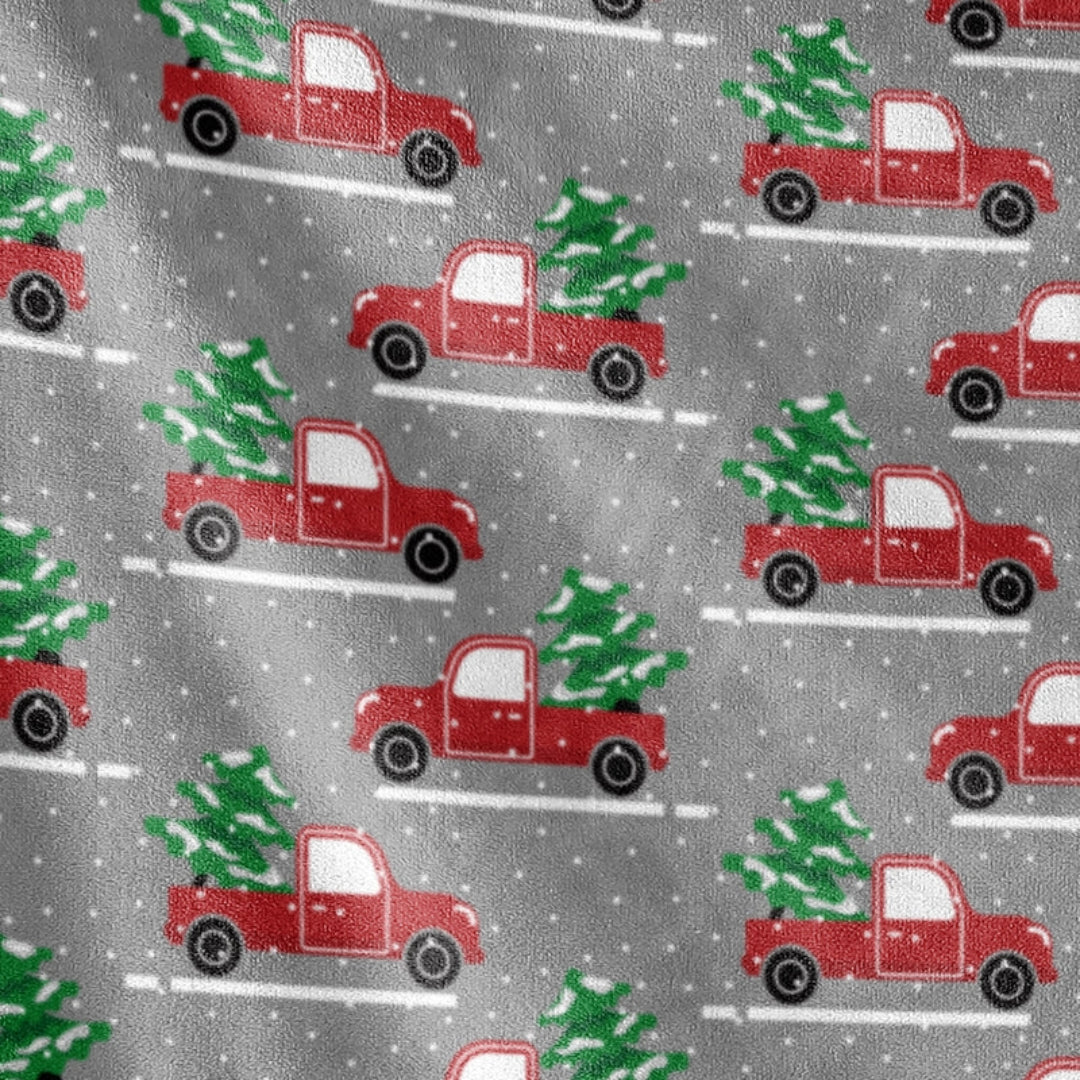 Ultra Soft Oversized Plush Holiday Throw Blanket - Christmas Tree/Truck