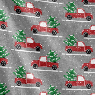 Ultra Soft Oversized Plush Holiday Throw Blanket - Christmas Tree/Truck